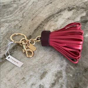 NWT Coach Leather Tassel Bag Charm